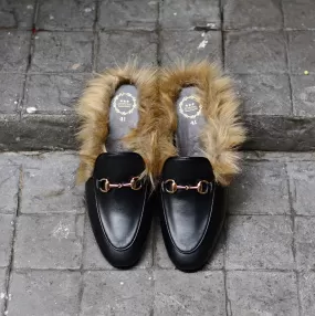 701 Arcobareno HorseBit Slipper MattBlack Fur