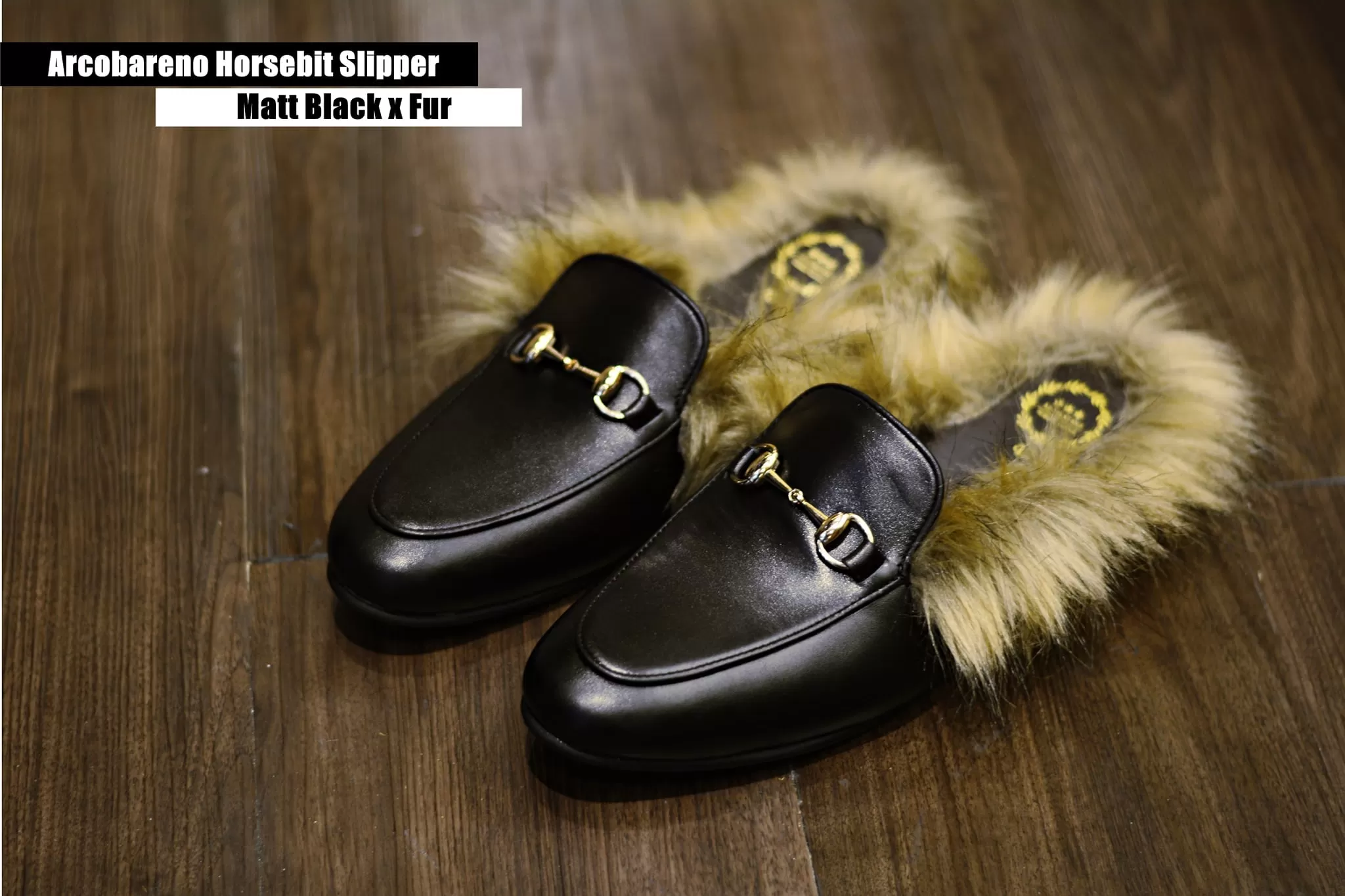 701 Arcobareno HorseBit Slipper MattBlack Fur