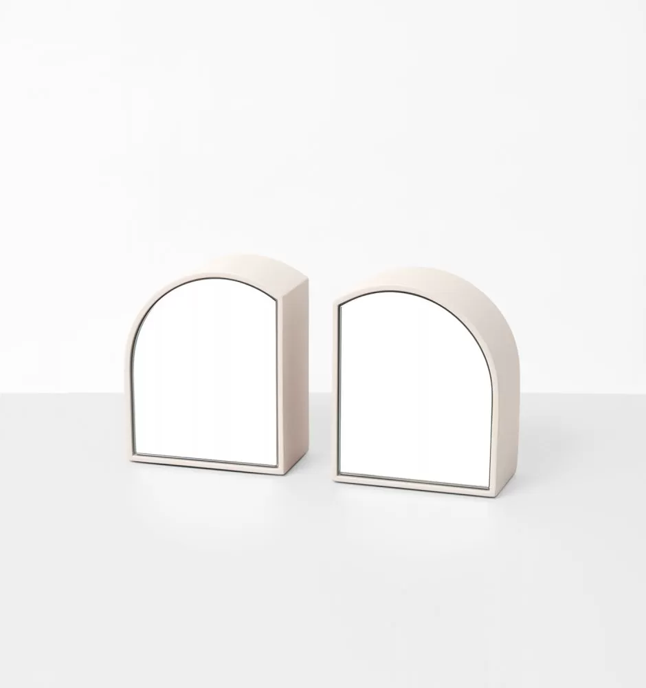 Archie Bookends Mirrored Pair Nude