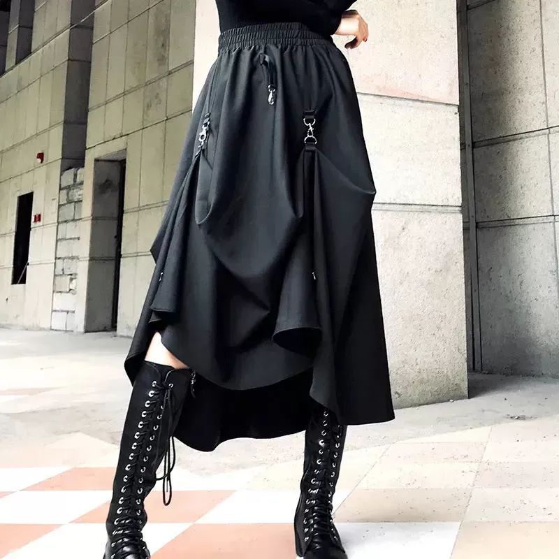 Asymmetrical And Adjustable Long Skirt