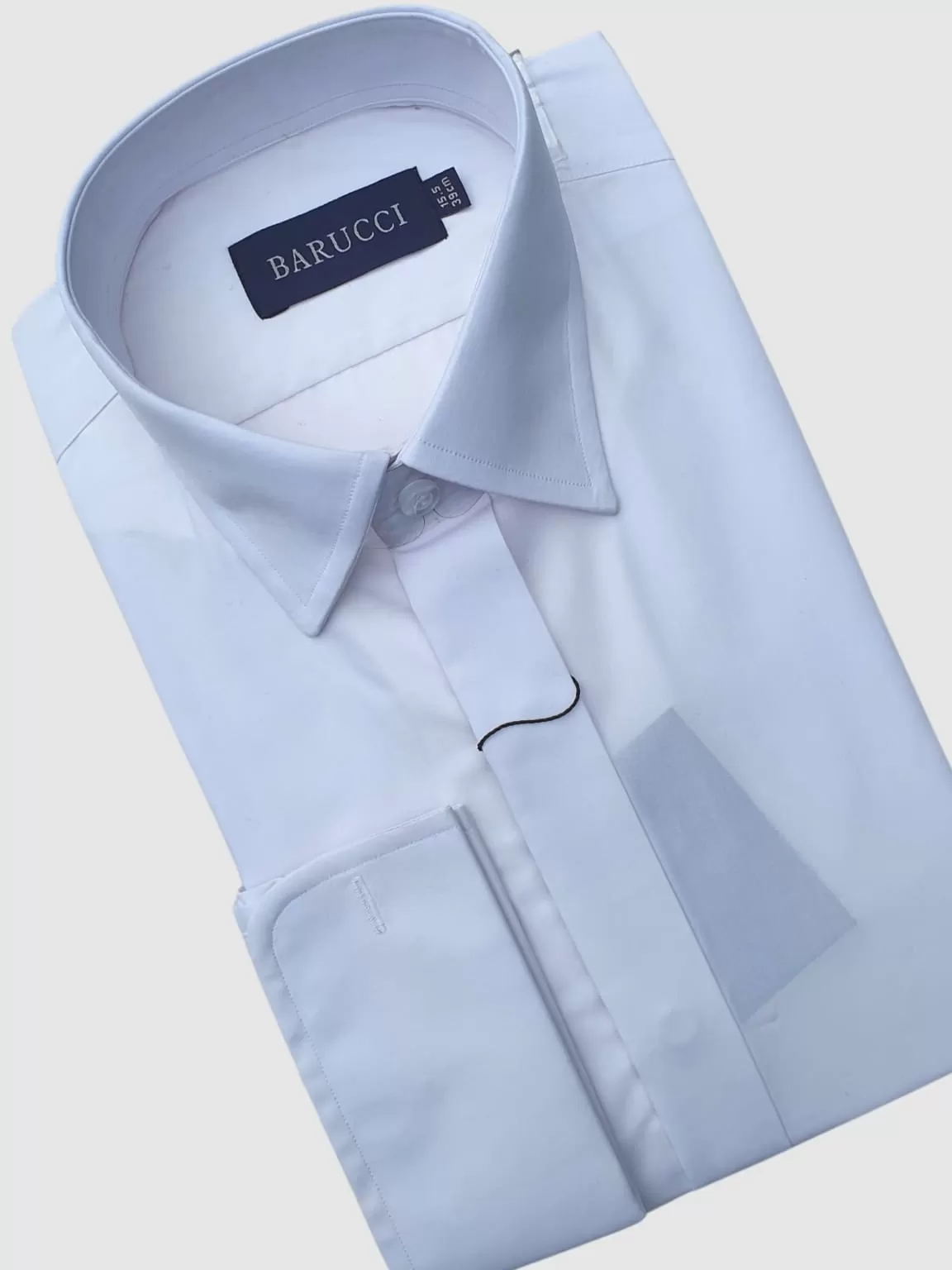 Barucci Men's White Double Cuff Slim Fit Formal Shirt