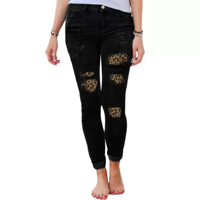 Black Peek-A-Boo Skinny Jeans