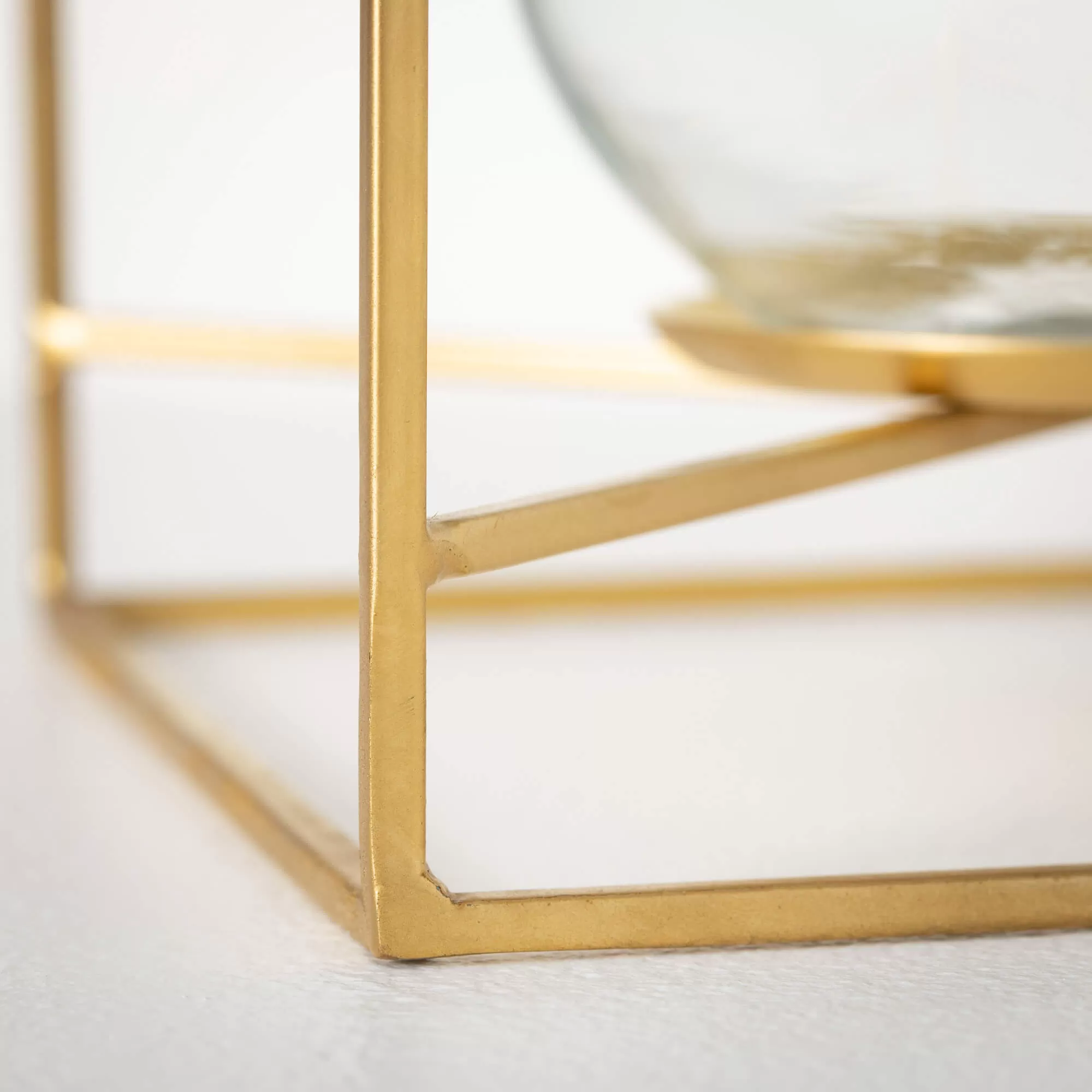 Brushed Gold Framed Glass Vase