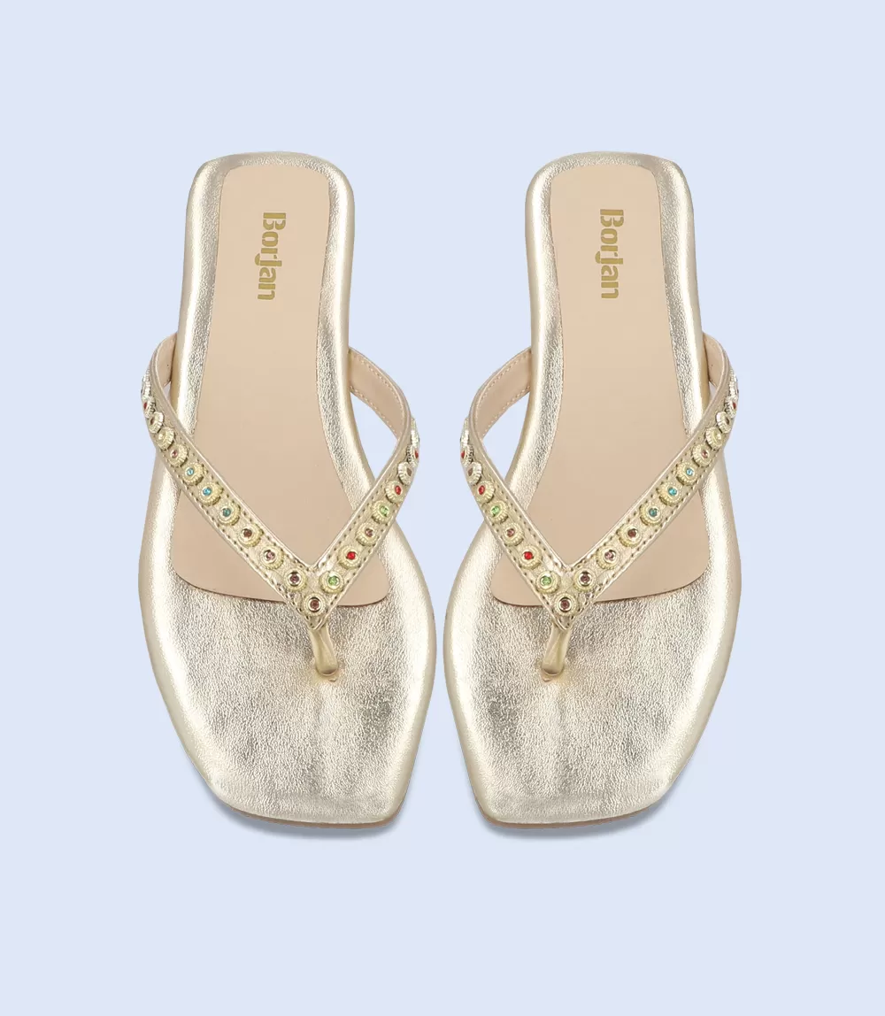 BW8040-GOLDEN-Women Casual Chappal