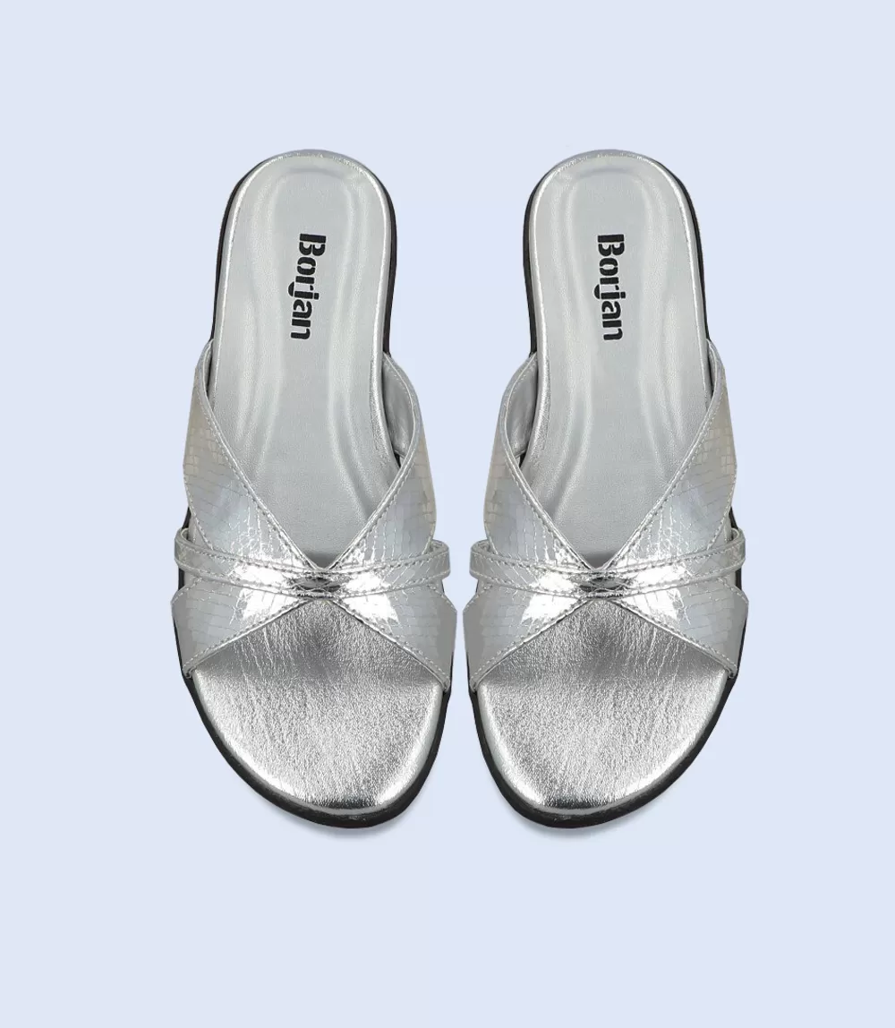 BW9196-SILVER-Women Casual Slipper