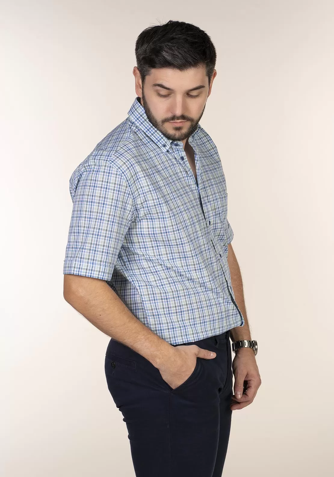 Casual Check Short Sleeve Shirt