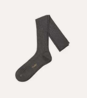 Charcoal Cotton Over-the-Calf Socks