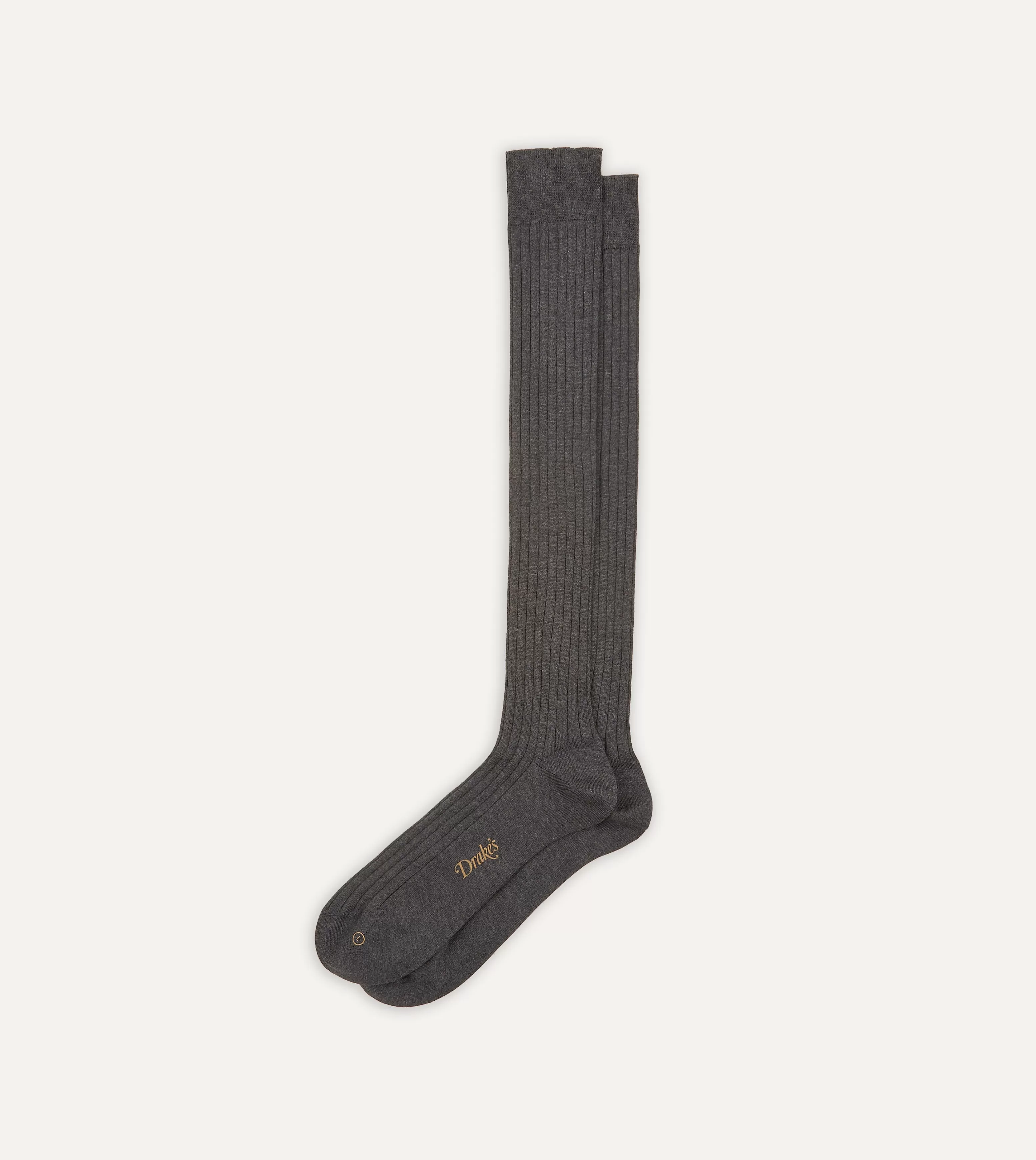 Charcoal Cotton Over-the-Calf Socks