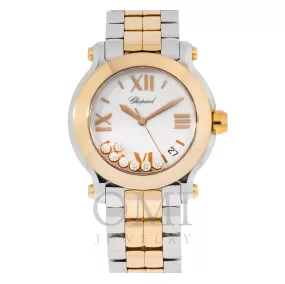 CHOPARD HAPPY SPORT 274189-5007 30MM WHITE DIAL AND ROSE GOLD BEZEL