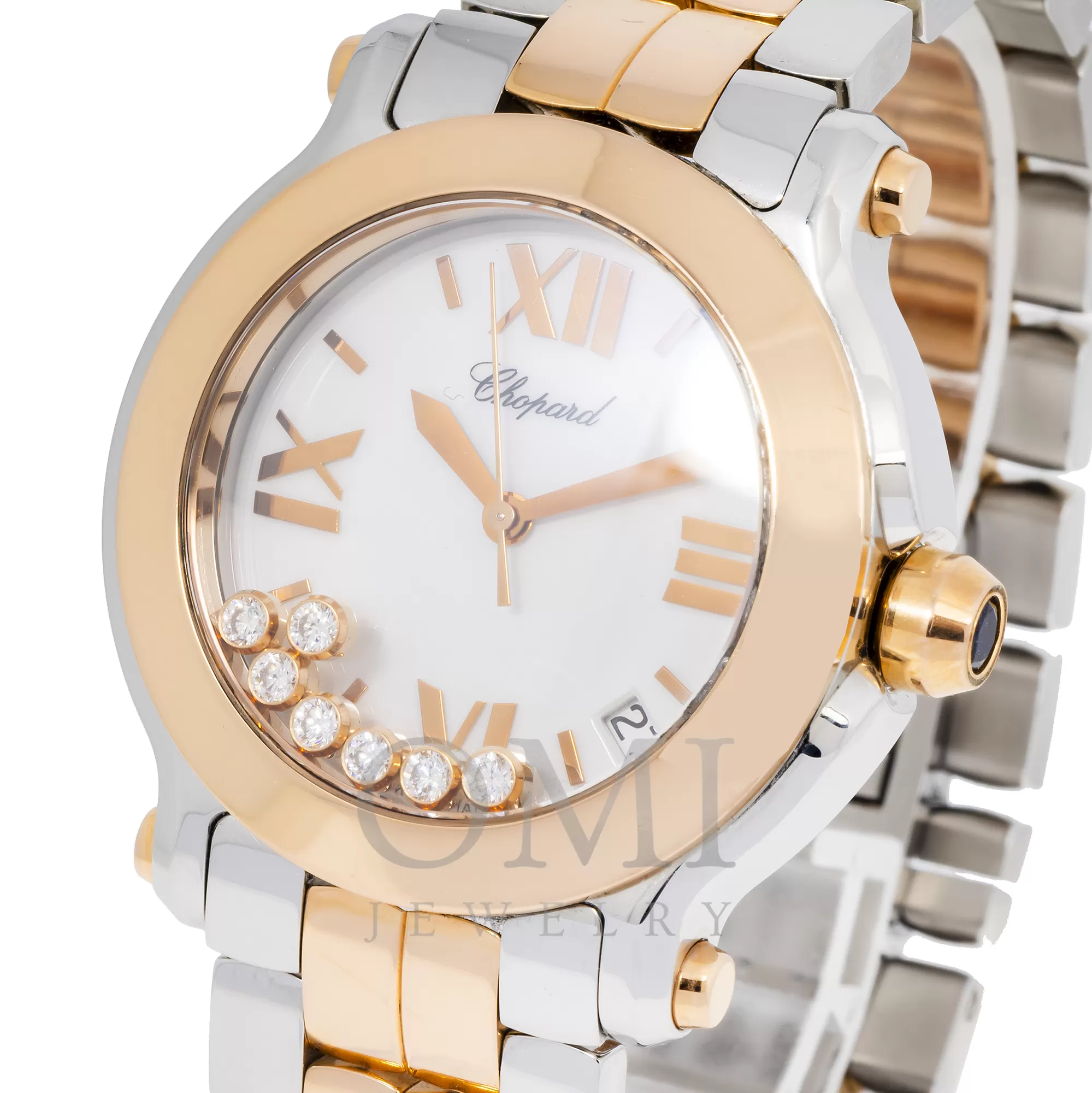 CHOPARD HAPPY SPORT 274189-5007 30MM WHITE DIAL AND ROSE GOLD BEZEL