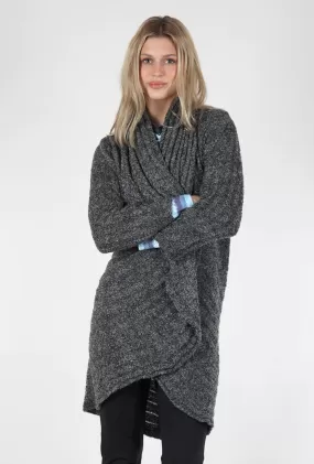 Cozy Cardigan Wrap Sweater, Charcoal