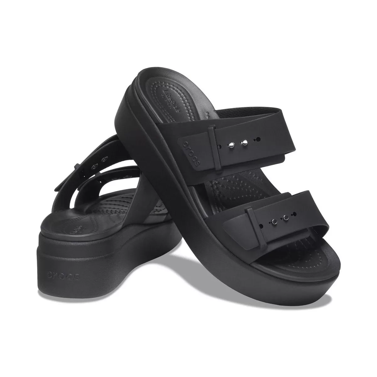 Crocs women's sandal with wedge Brooklyn Buckle Low Wedge W 207431-001 black 