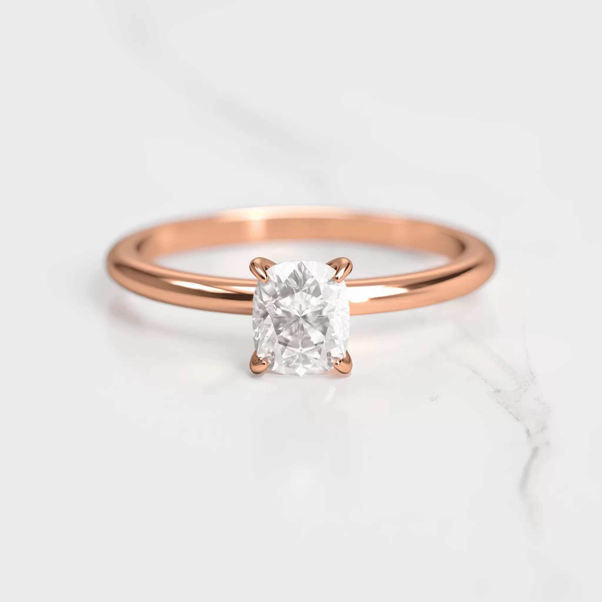 Cushion Solitaire Diamond Ring