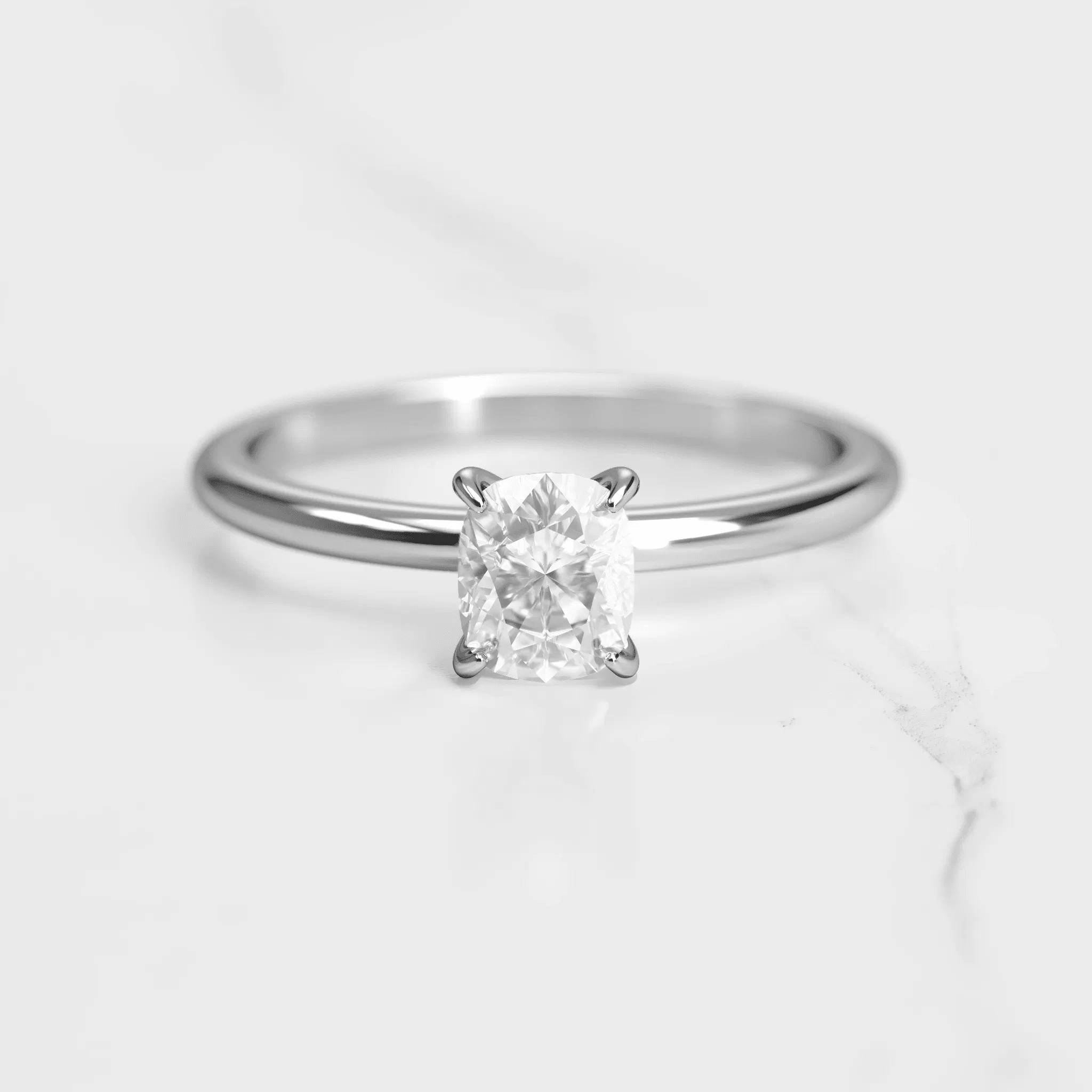 Cushion Solitaire Diamond Ring