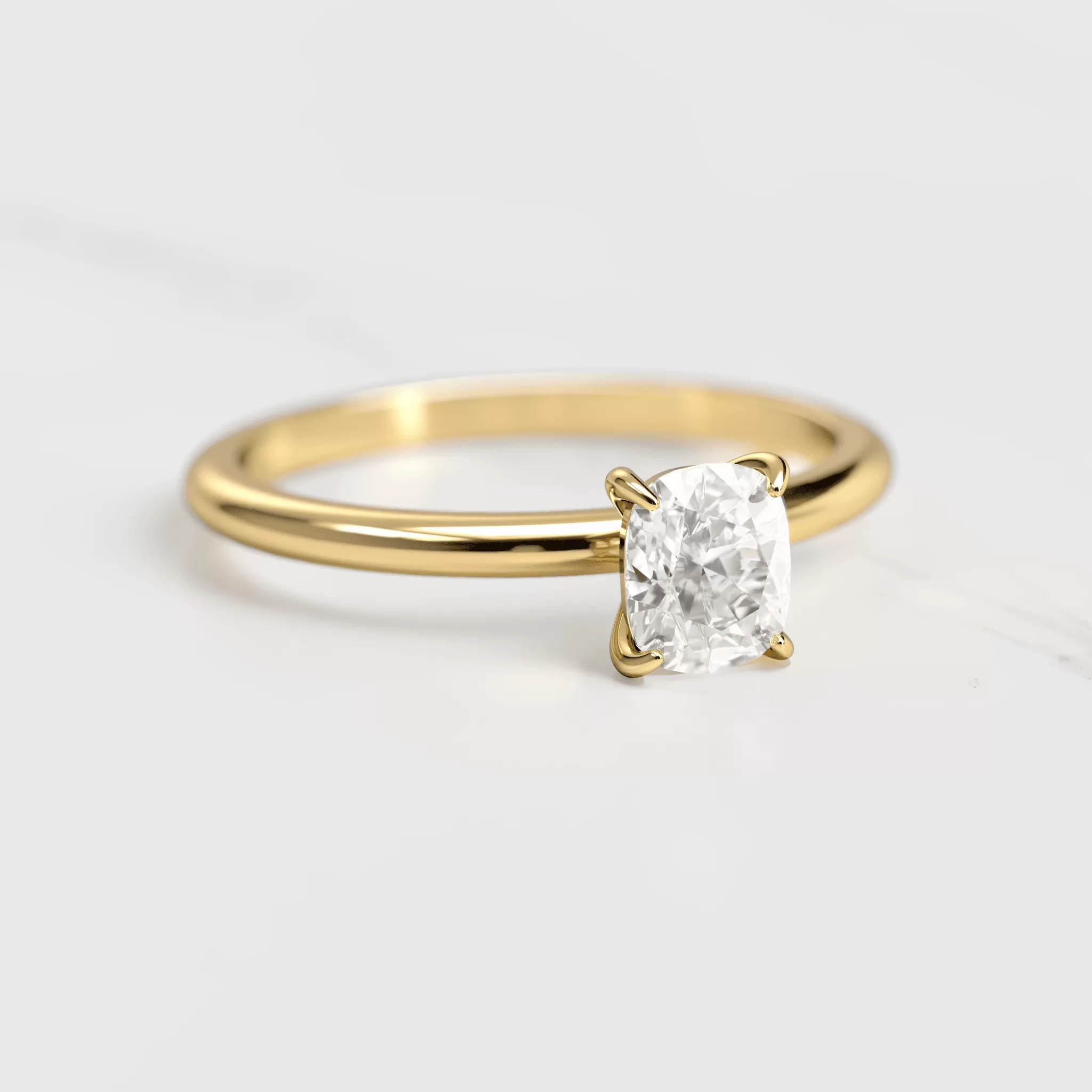 Cushion Solitaire Diamond Ring