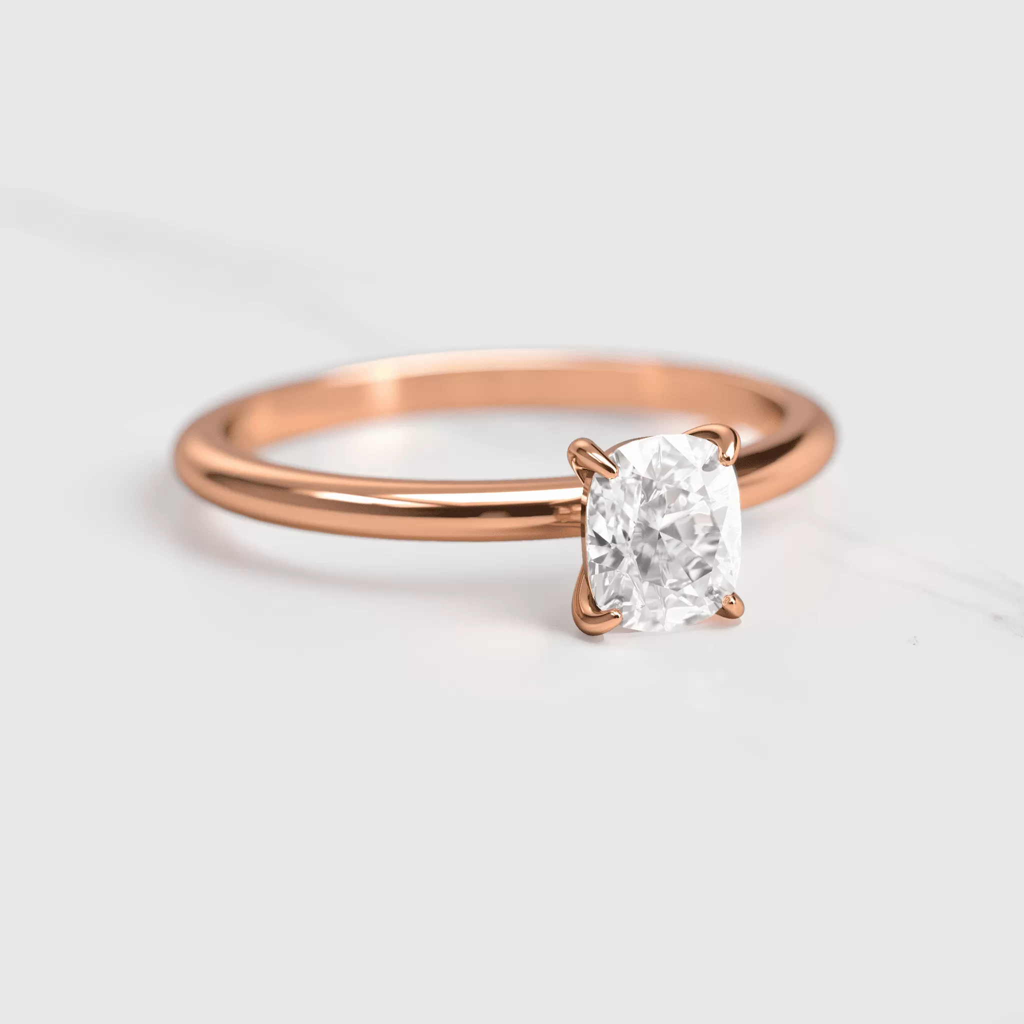 Cushion Solitaire Diamond Ring