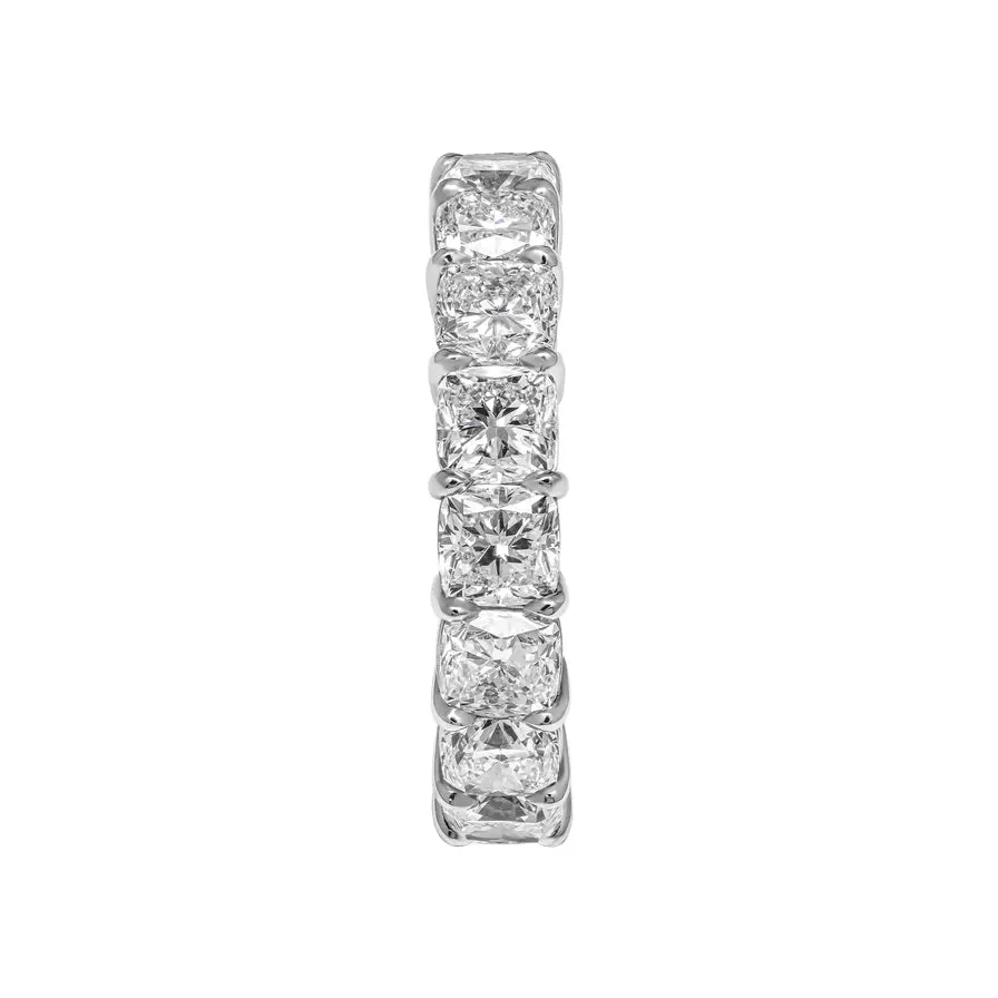 DENISE 6 Carat Cushion Cut Diamond Eternity Band in Platinum 35 pointer GIA Certified By Mike Nekta SIZE 6.5