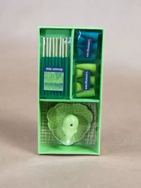 Elephant Incense Set with Green tea and Lemon grass