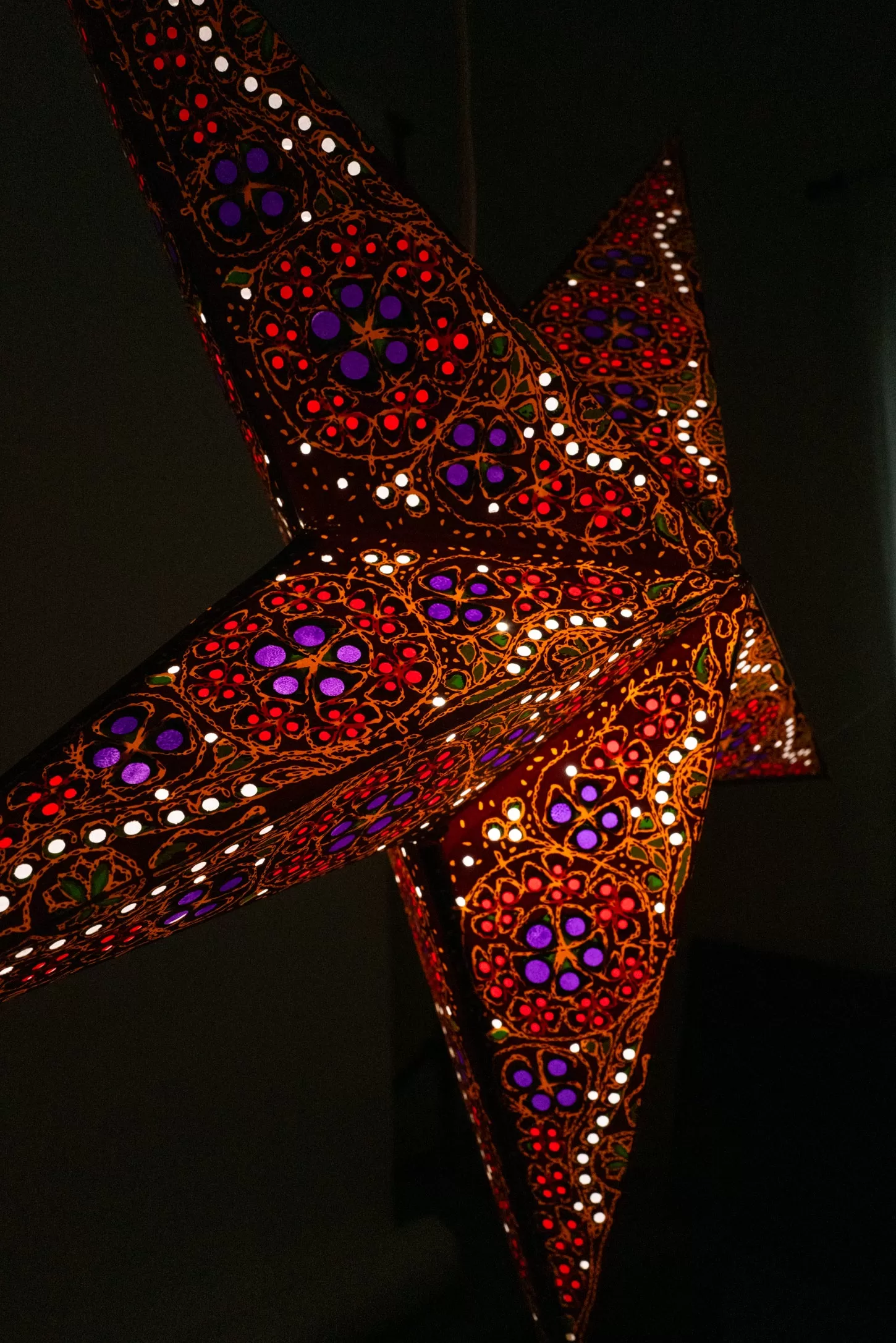 Embroidered Decorative Star Paper Lantern