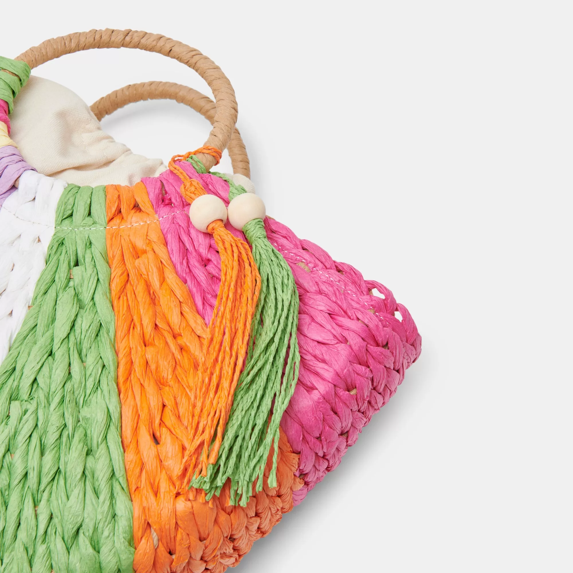 ESTELLE HANDBAG MULTI RAFFIA