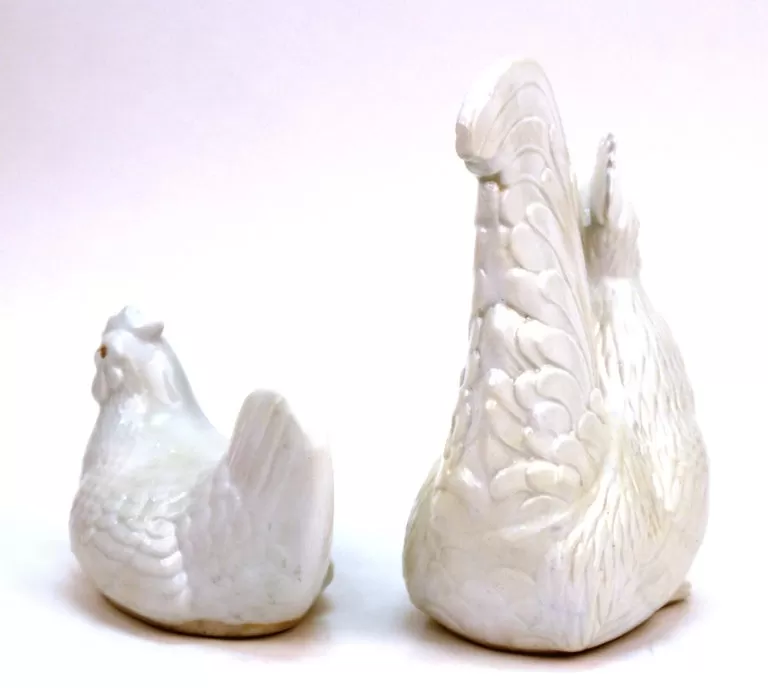 Japanese Meiji Hirado Porcelain Rooster & Hen