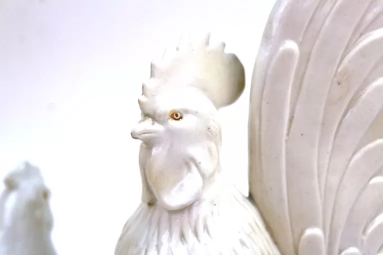 Japanese Meiji Hirado Porcelain Rooster & Hen