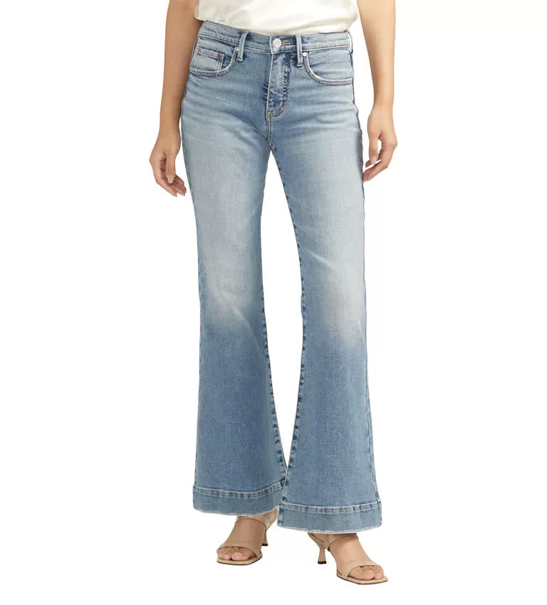 Kait Mid Rise Flare Jeans, Garden Blue | JAG