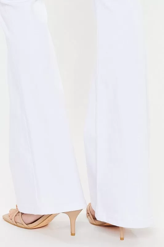 KANCAN MID RISE WHITE FLARE JEANS