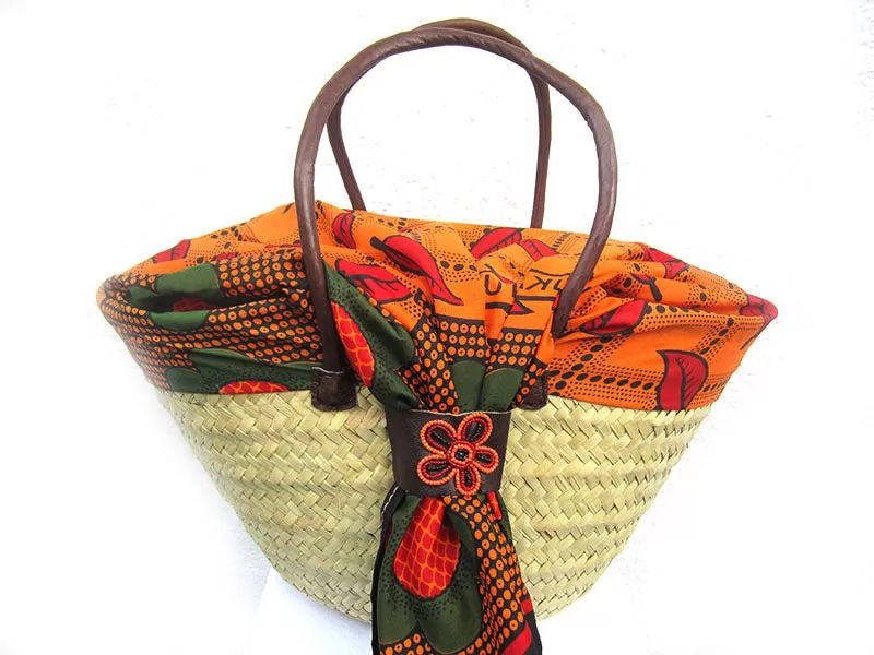 Kanga Basket Bag - Assorted Colors | Made in Tanzania