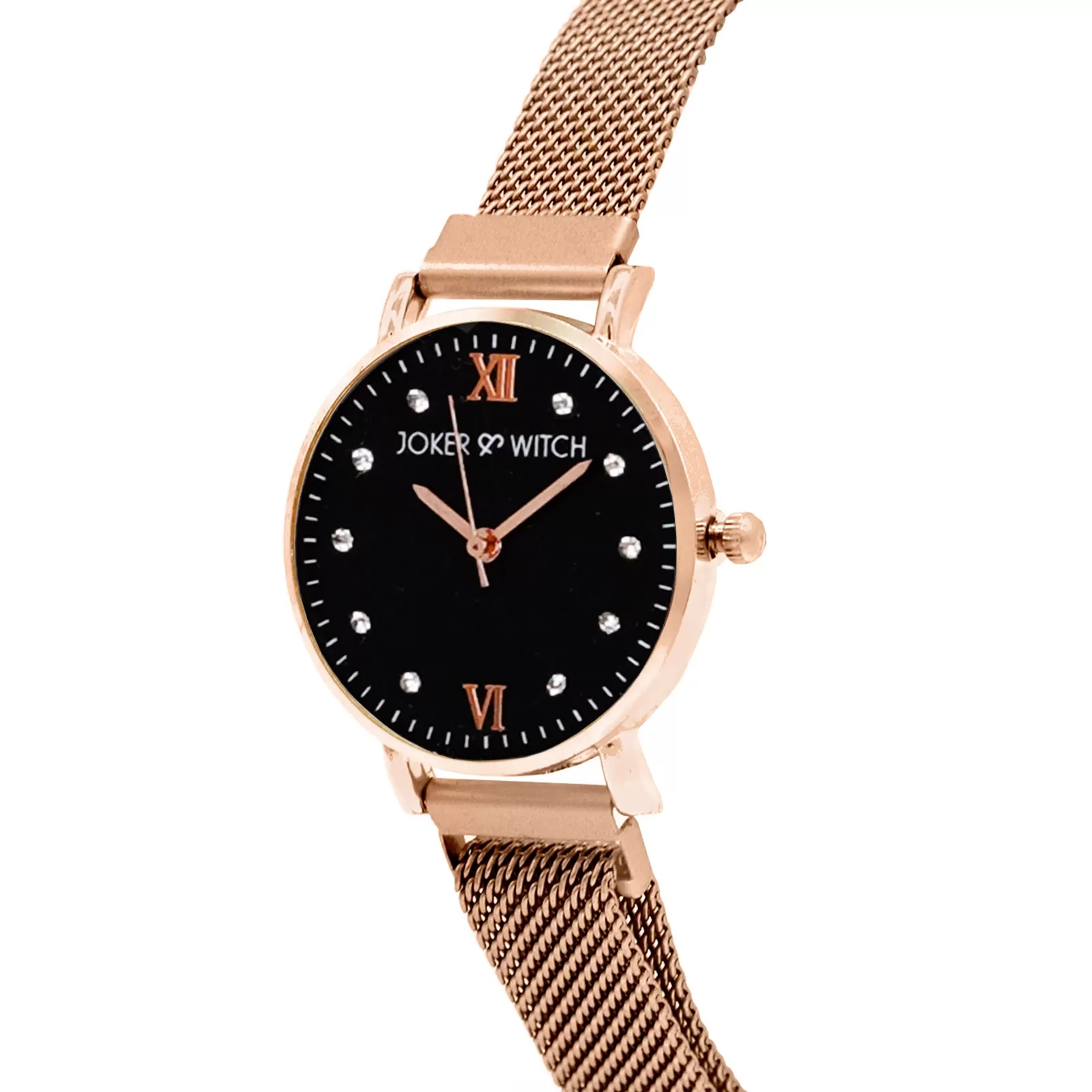 Lexi Mini Rose Gold Black Dial Magnetic Watch