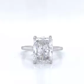 Lynde 4 Carat Cushion Cut Lab Grown Diamond Engagement Ring.Solitaire.  IGI Certified