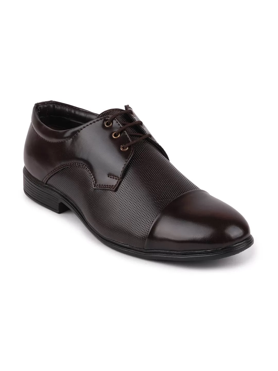 Men Brown Formal Lace-Up Brogue Shoes