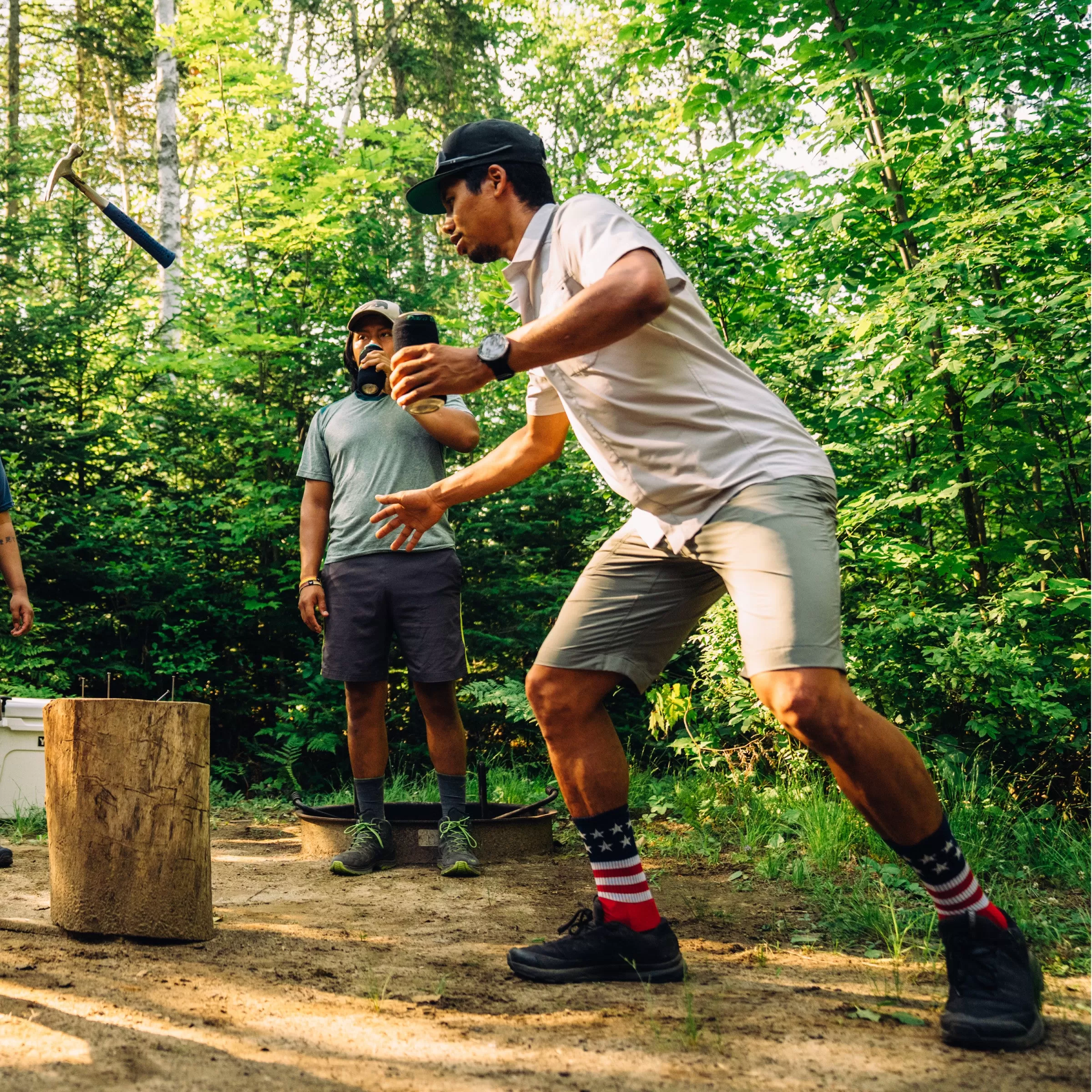 Men's Captain Stripe Micro Crew  Lightweight Hiking Sock