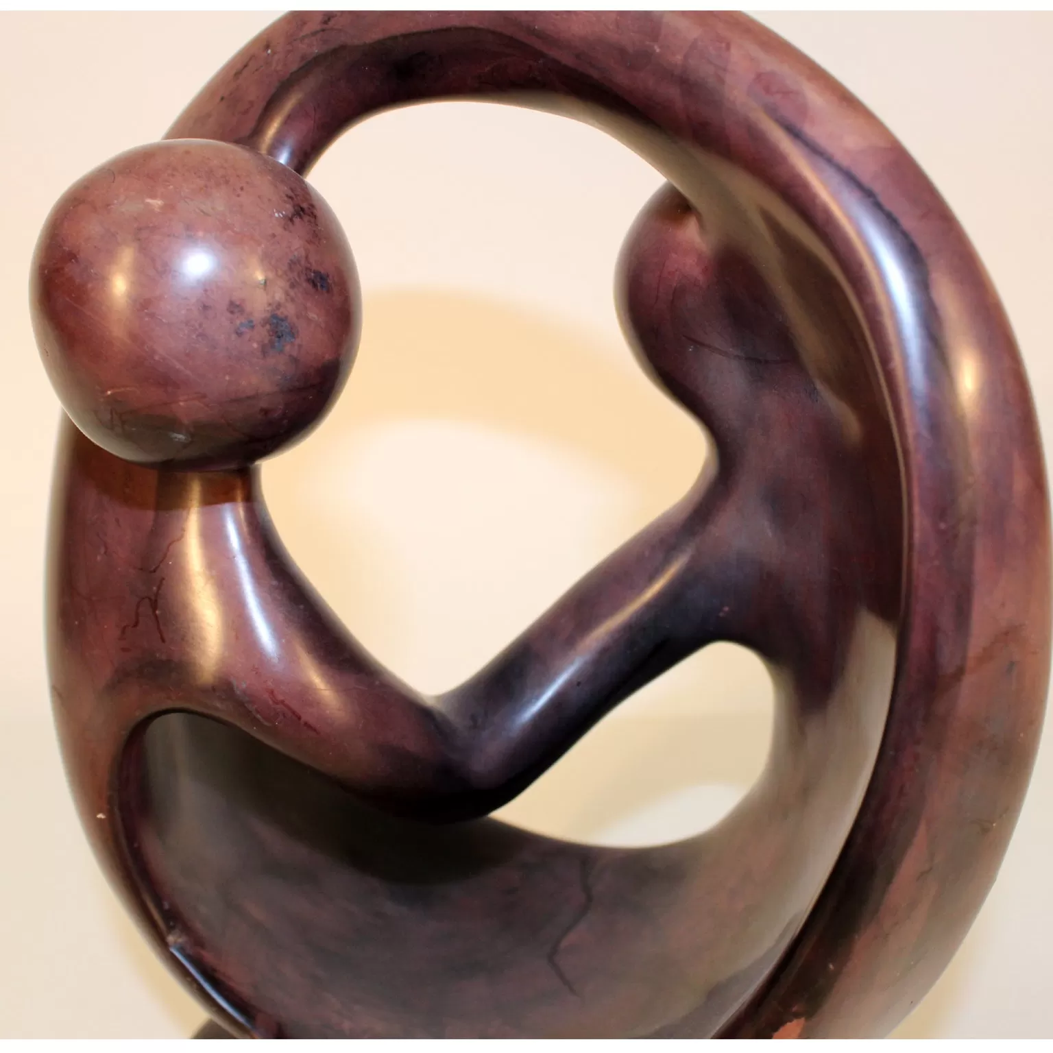 Midcentury Abstract Sculpture in Brown Stone