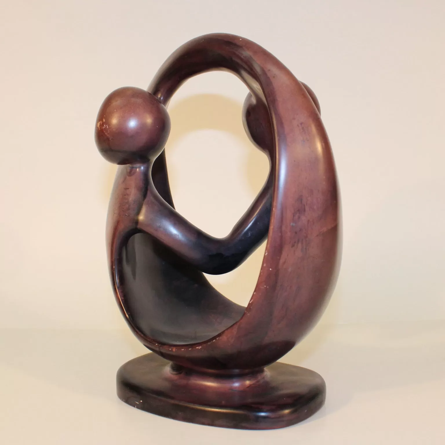 Midcentury Abstract Sculpture in Brown Stone