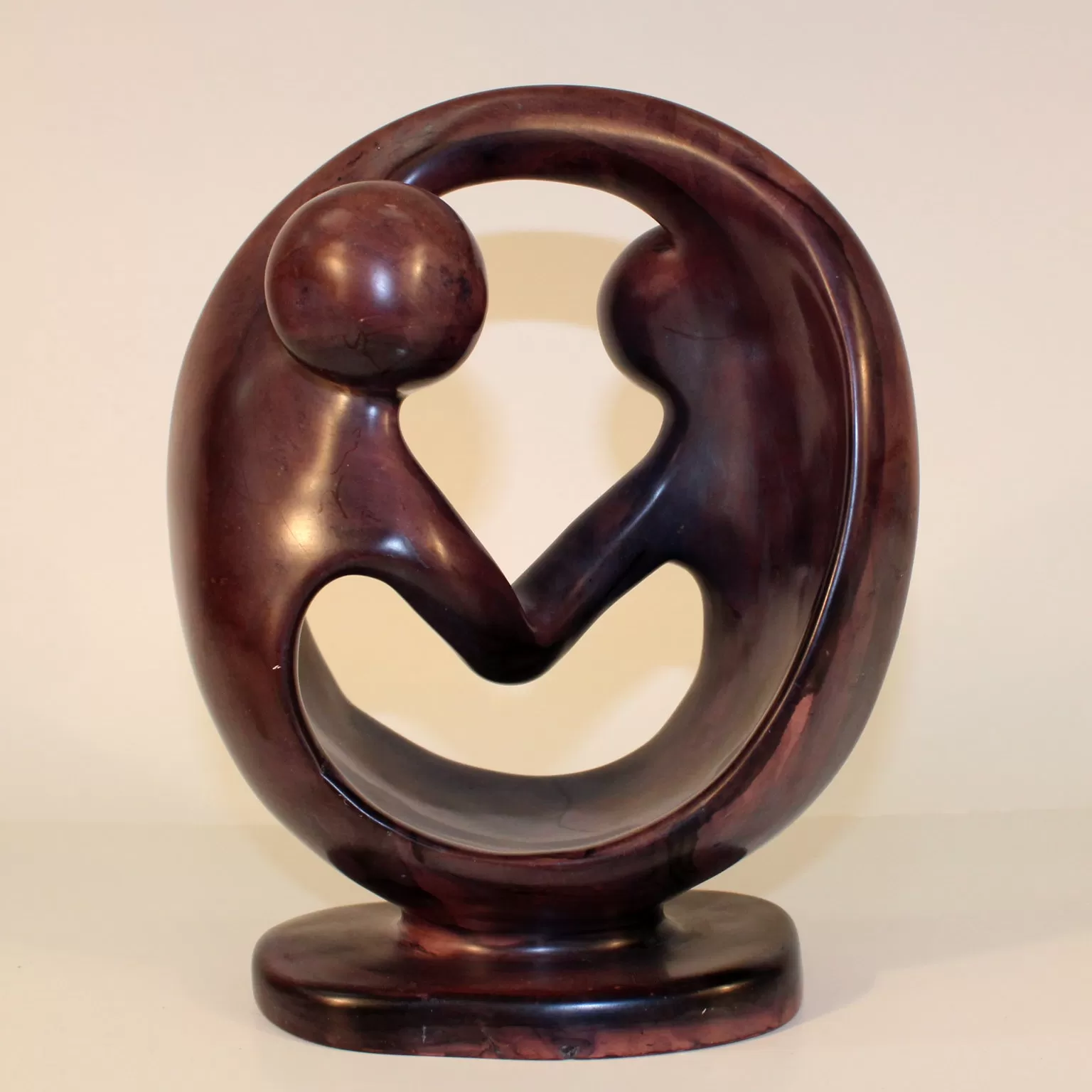 Midcentury Abstract Sculpture in Brown Stone