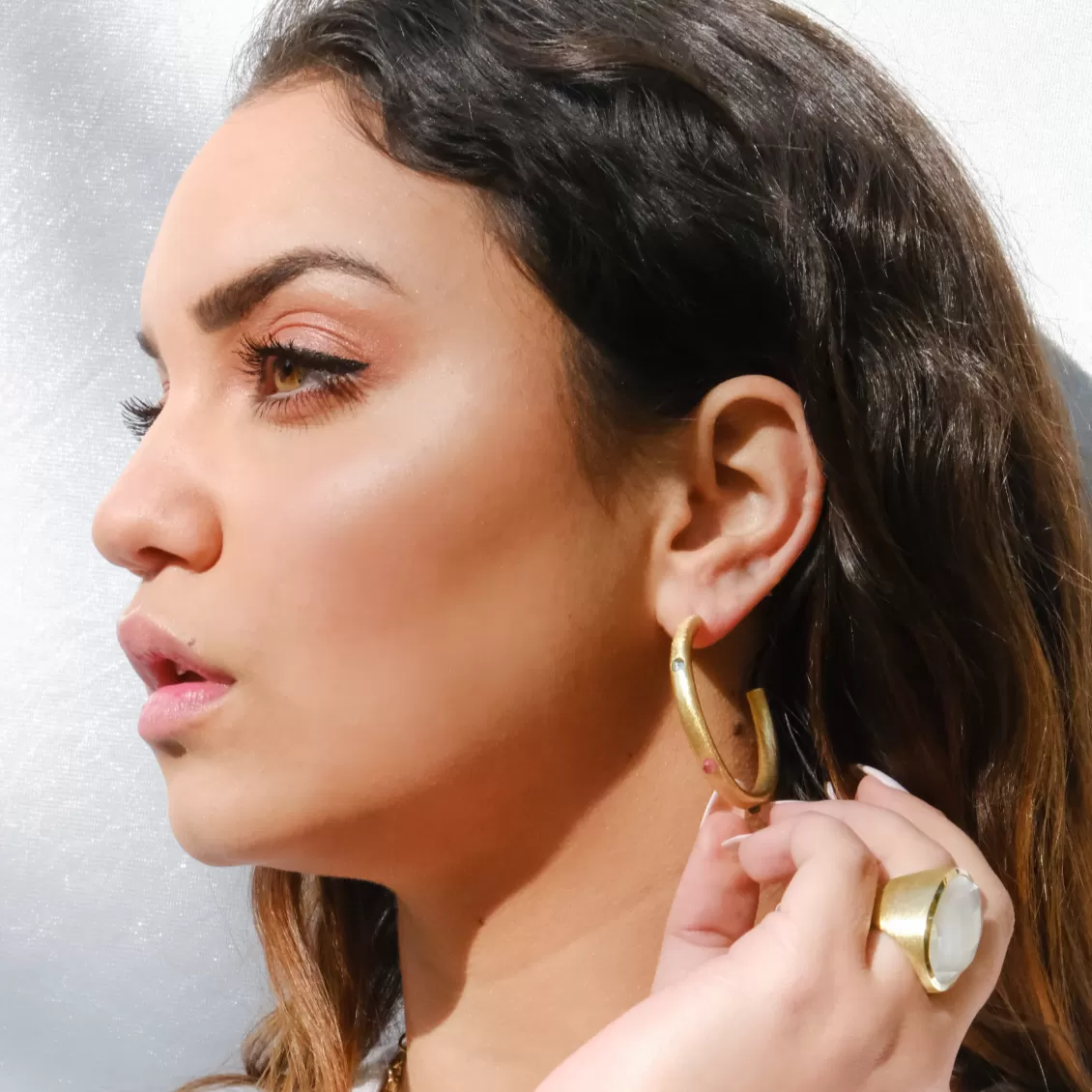 Milla Embellished Hoop Earrings