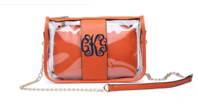 Monogrammed Clear Stadium Bags Orange