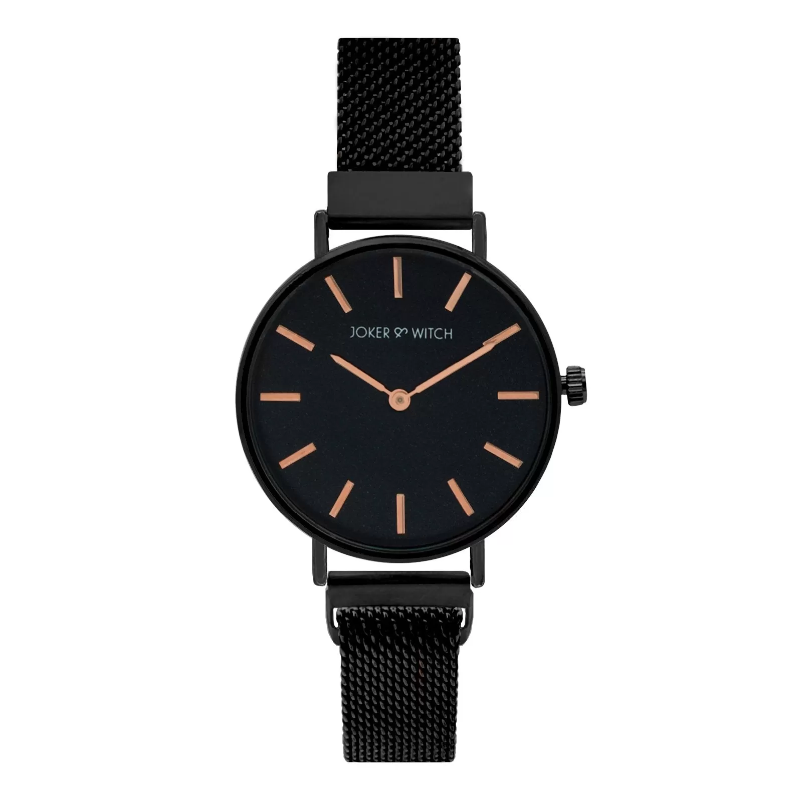 Natalie All Black Magnetic Mesh Watch