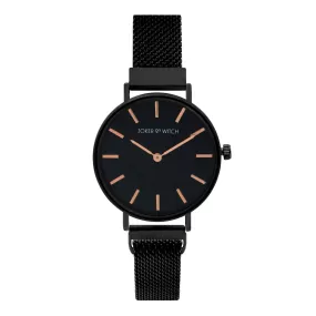 Natalie All Black Magnetic Mesh Watch