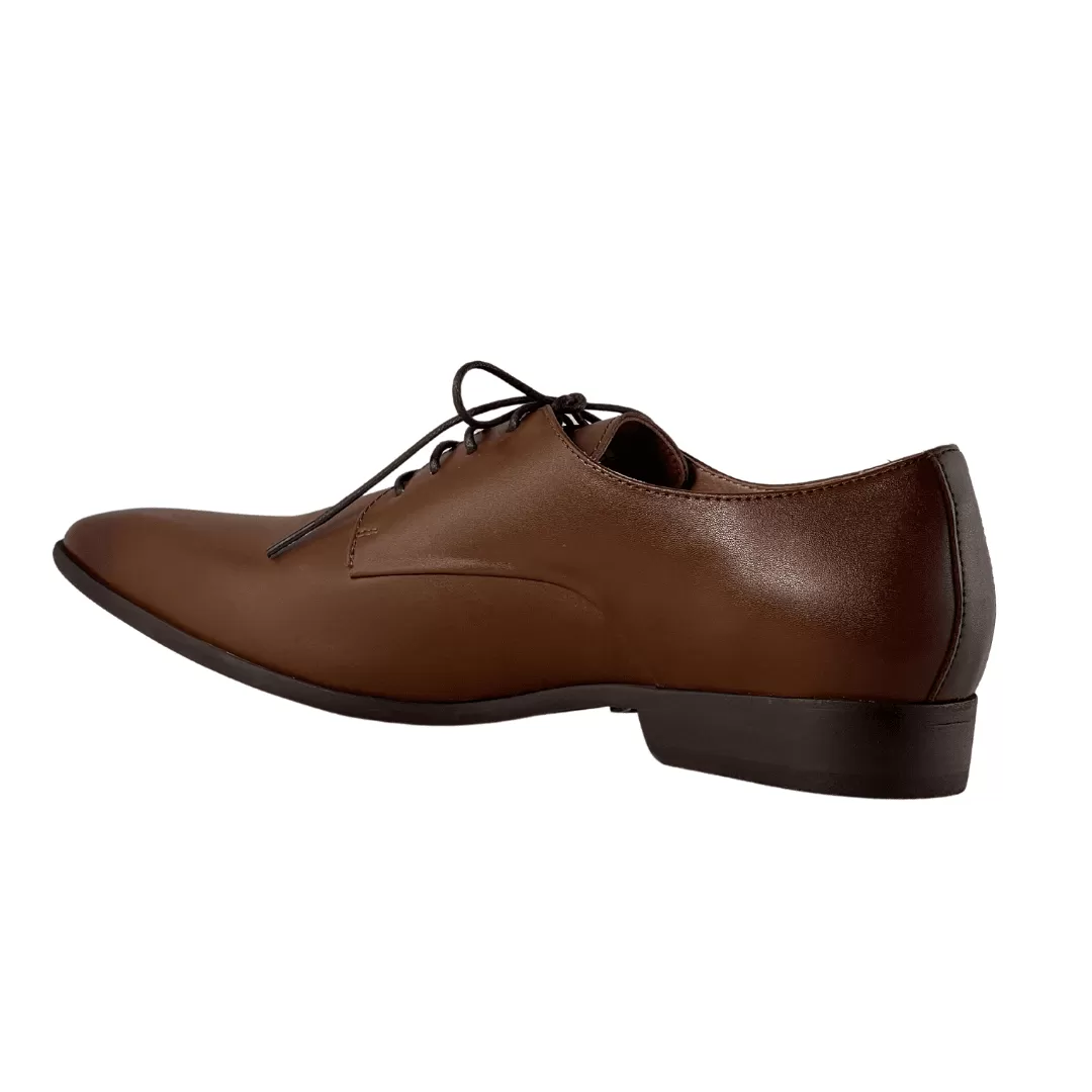 'Nero' Men's Vegan Derby Shoe by Zette Shoes - Cognac