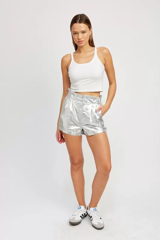 PAPERBAG METALLIC SHORTS