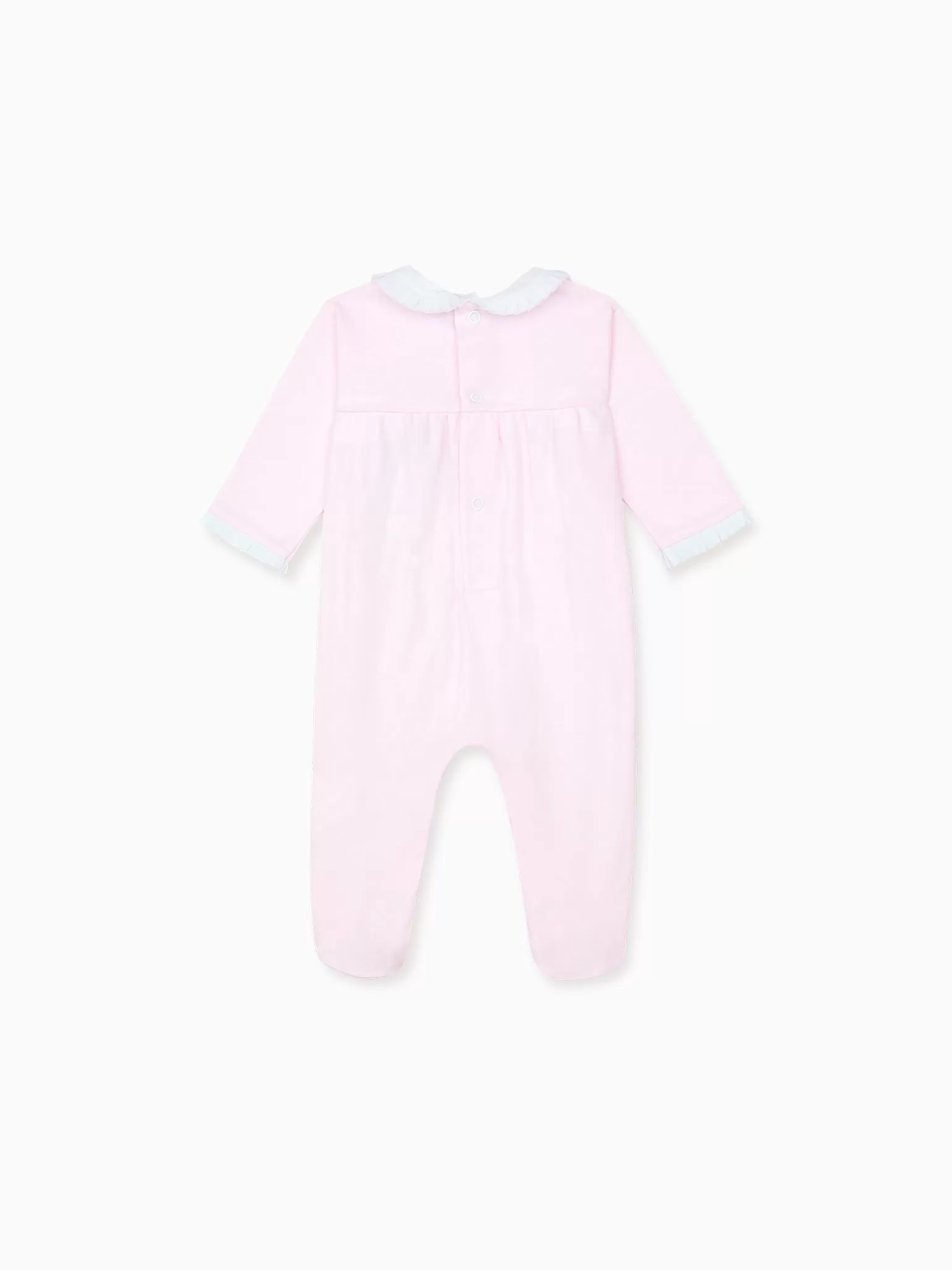 Pink Rosalia Smock Baby Girl Sleepsuit