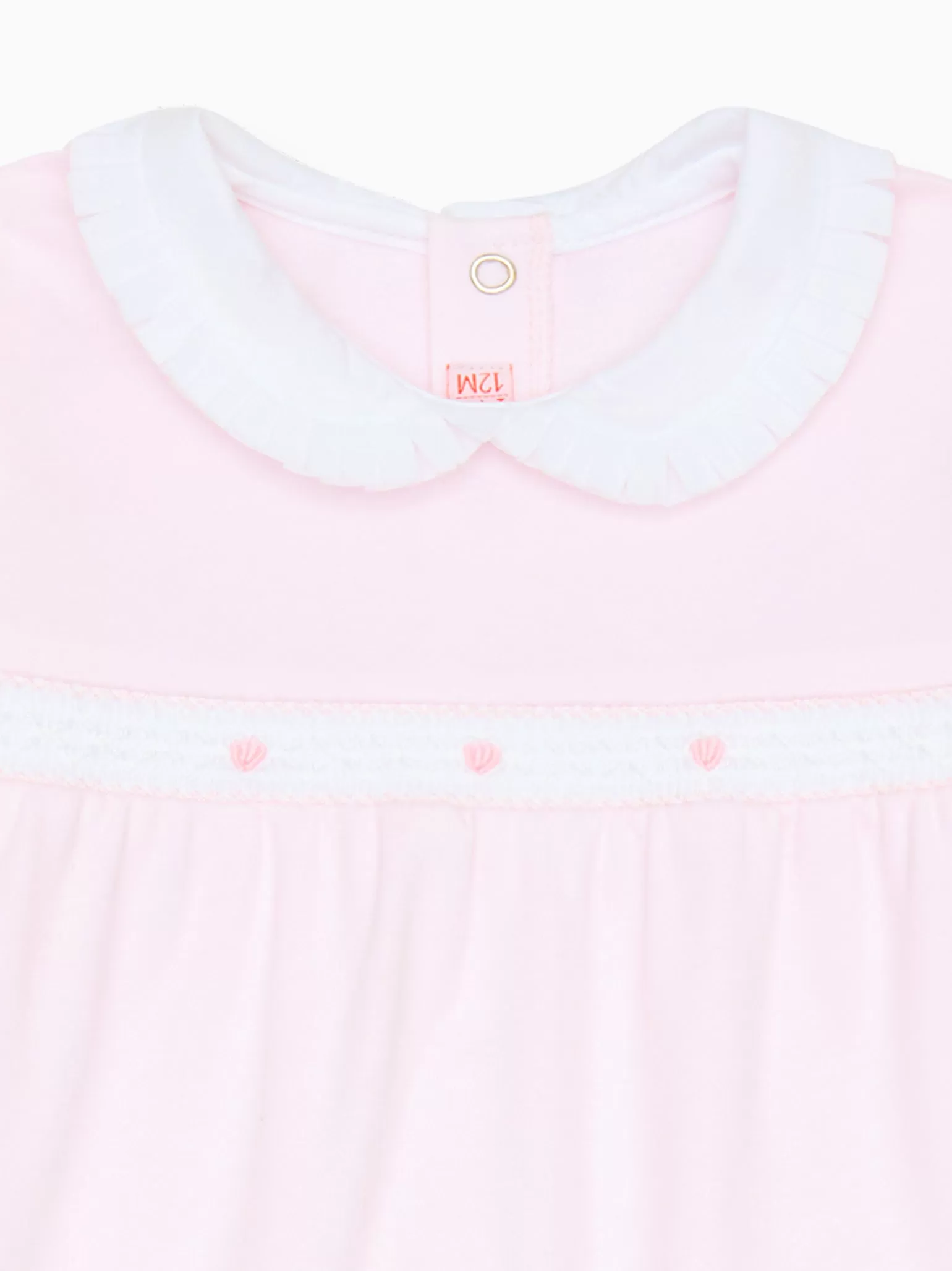 Pink Rosalia Smock Baby Girl Sleepsuit