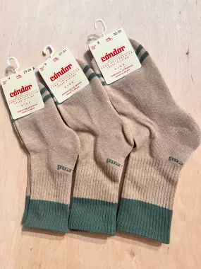 Retro sport short socks with terry sole NOUGAT