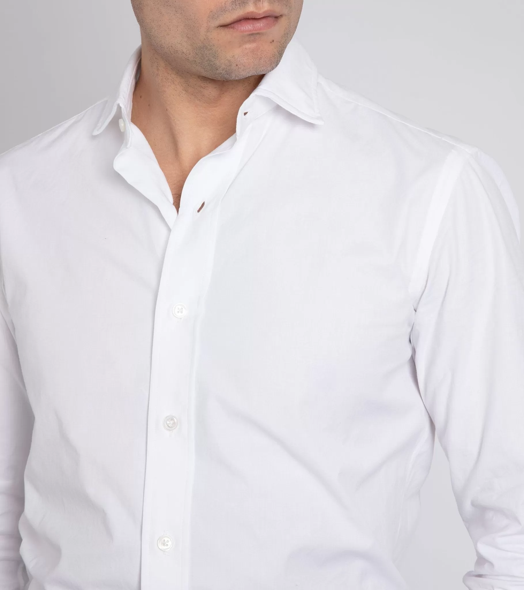 Salvatore Piccolo Light Canvas Shirt: White