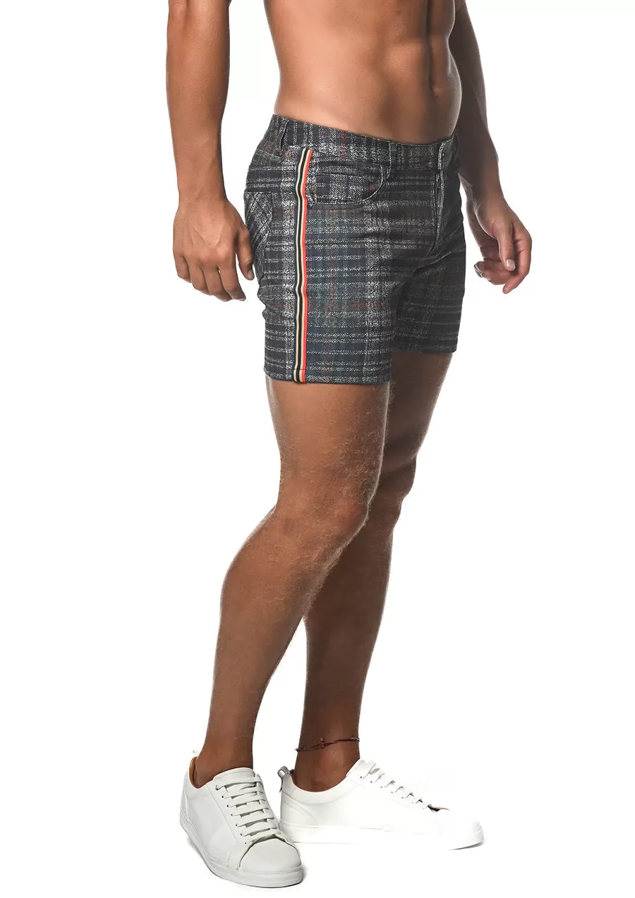 Stretch Knit Shorts w/Side Stripe (Navy/Sienna)