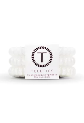 TELETIES Small Hair Ties - Coconut White