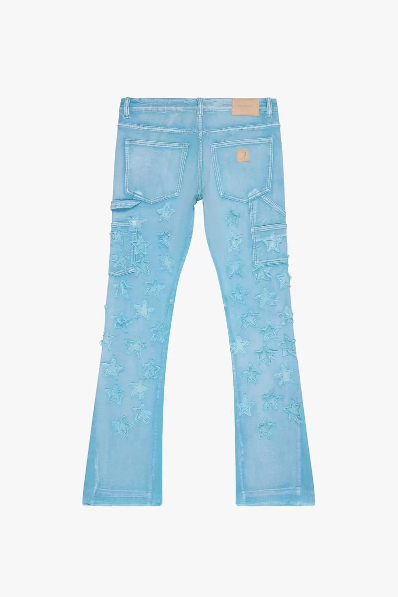 Valabasas V-STARS BLUE WASHED STACKED FLARE JEAN (BLUE WASHED)