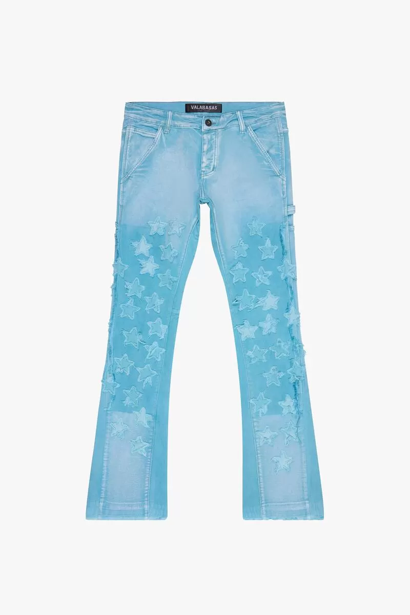 Valabasas V-STARS BLUE WASHED STACKED FLARE JEAN (BLUE WASHED)